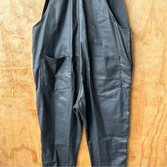 3x1 Black Denim Waxed Shiny Skinny Overalls - Picture 6 of 16